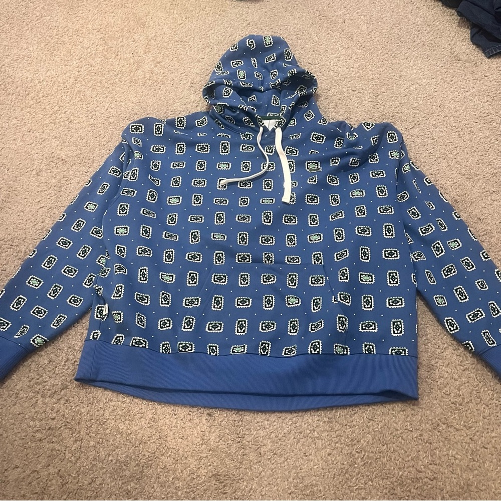 LIVE Loose Fit All-Over Print Fleece Hoodie Sweatshirt XL